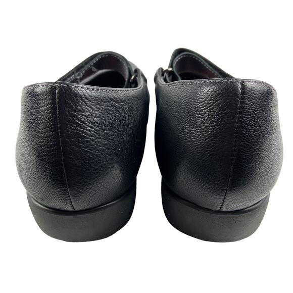 Munro Mary Jane Black Leather Shoes Size 10W - Picture 4 of 5